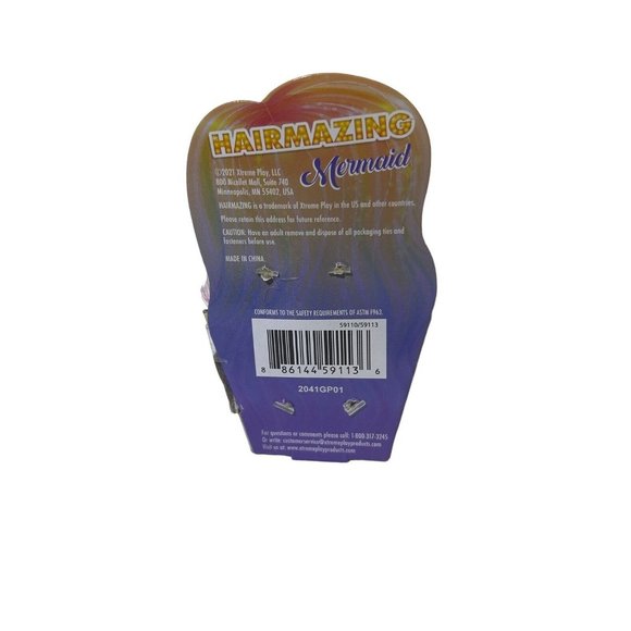 HAIRMAZING Mermaid Mini Doll Colorful Blonde Hair 4.25”x 1.5” NEW - Picture 5 of 6